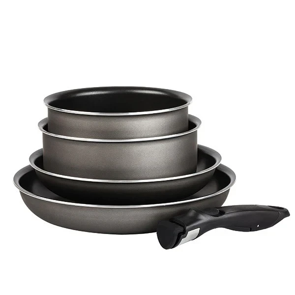 Set 2 poêles et 2 casseroles anti-adhésives Délice et manche amovible Mathon