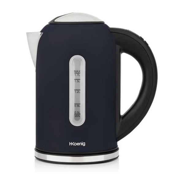 Bouilloire Programmable - Hkoenig - Boe56 - 1,7l - 2200 W - Température Réglable - Ecran Lcd - Bleu Nuit Mat Et Acier Inoxydab Hkoenig