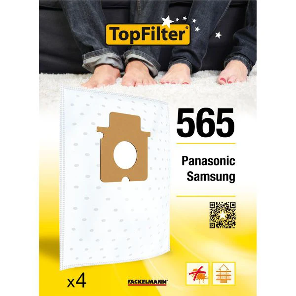 Lot de 4 sacs aspirateur pour Samsung et Panasonic Premium TopFilter