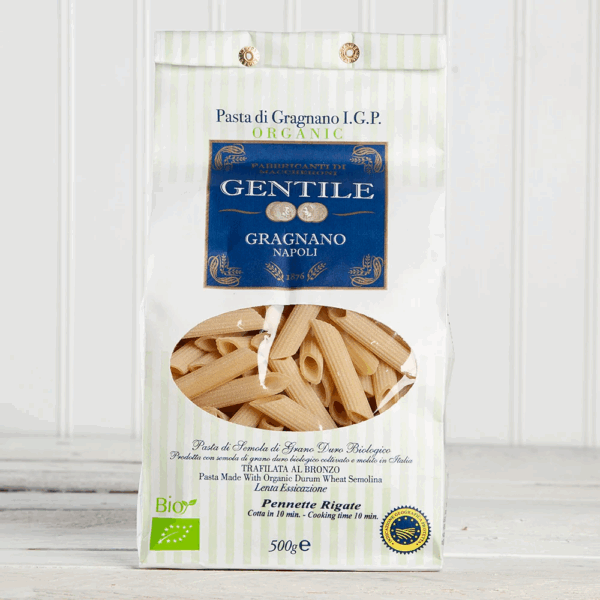 Bio Pennette rigate IGP Nudeln aus italienischem Bio Hartweizen 500 g Packung - Gentile, Gragnano