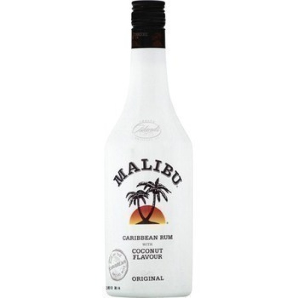 MALIBU ; Liqueur au rhum blanc des Caraïbes aromatisée noix de coco