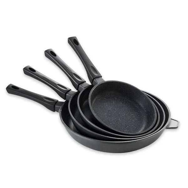 Lot 4 Poêles avec revêtement Dur comme la pierre 20, 24, 28 et 32 cm Mathon