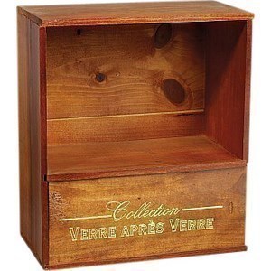 Présentoir caisse en bois de 3 bags in box de 3 litres chacun - la pièce.