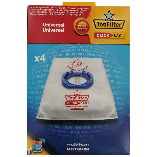 Boite de 4 sacs aspirateurs universels Top Filter pour Adaptateur Click Bag TopFilter