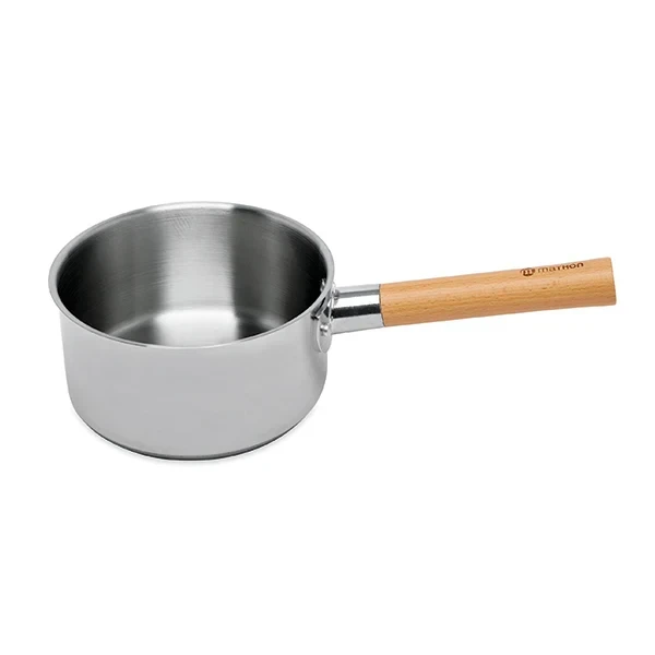 Casserole tout inox manche bois Natural’Inox 18 cm Mathon