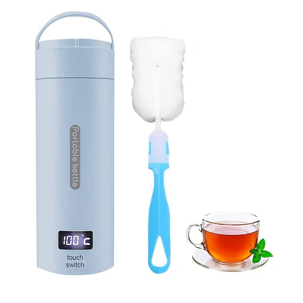 Bouilloire électrique de 0,35L de voyage portable avec 4 modes de réglage de la température bleu Vendos85