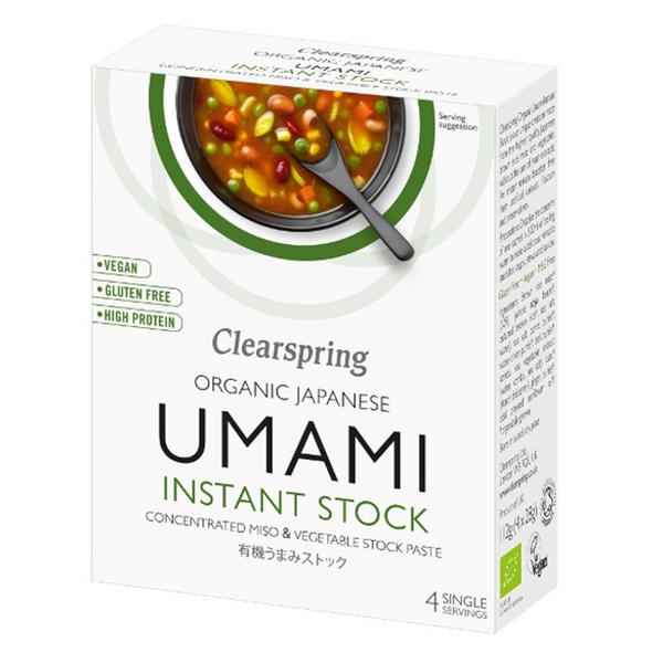 Clearspring Organic Unami Instant Stock Miso & Pâte de légumes sans produits laitiers, Vegan, 4x28g