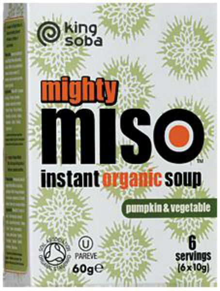 King Soba Organic Pumpkin & Vegetable Miso Soup Gluten Free, wheat free, 60g