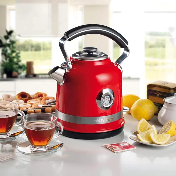 bouilloire électrique de 1,7L sans fil vintage 2000W rouge Ariete