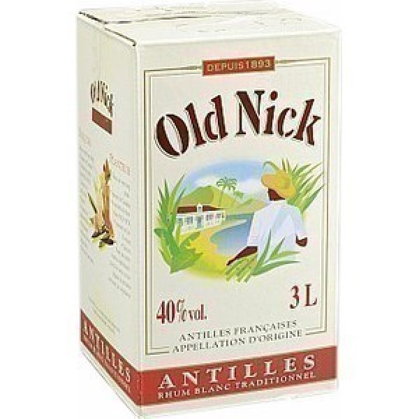 OLD NICK ; Rhum blanc - 40% - le bag in box de 3 litres