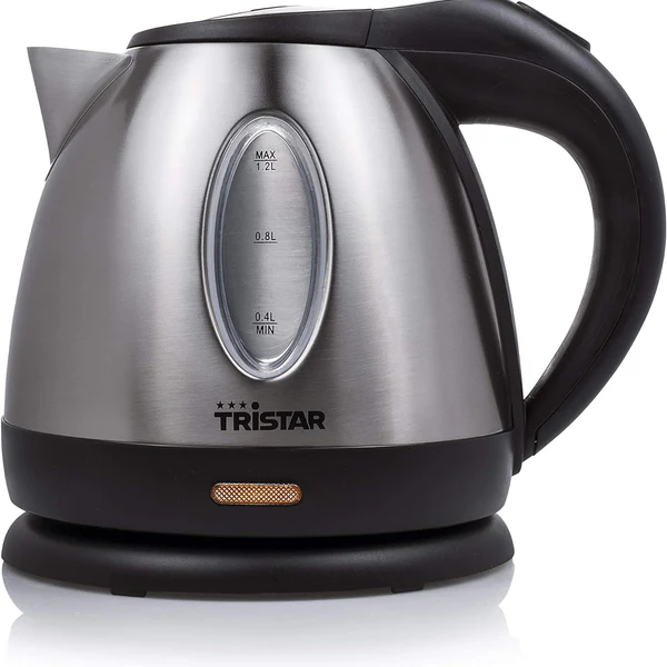 bouilloire électrique de 1,2L sans fil 1500W gris noir Tristar