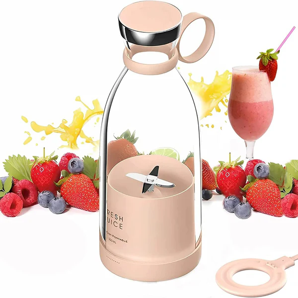 Blender Portable électrique Smoothie de 0,35L Rechargeable USB rose Vendos85