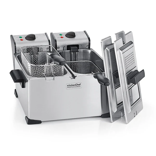 Friteuse inox double cuve 7 L 4000 W KCPFR70X Kitchen Chef Professional