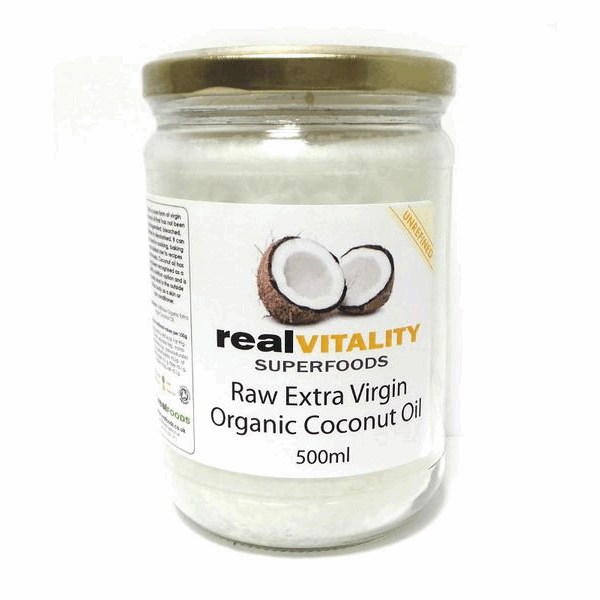 Real Foods Huile de Noix de Coco Extra Vierge Crue Biologique 500 ml