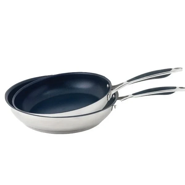 Set 2 poêles antiadhérentes Excell'Inox 24 et 28 cm Mathon