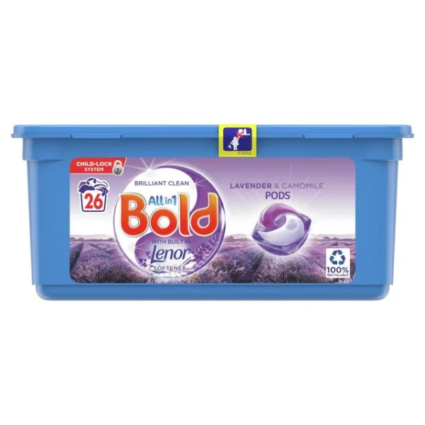 Bold All-in-1 Pods Washing Capsules Lavender & Camomile 26 Washes