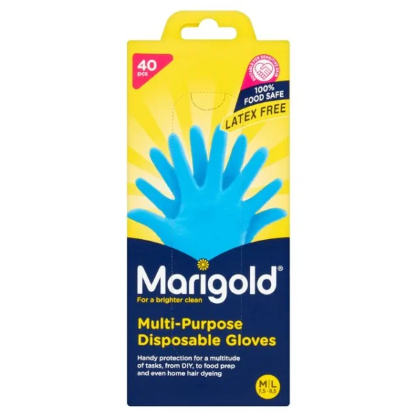 Marigold Extra Safe M/L Disposable Latex & Powder Free Gloves Food Safe 40 per pack