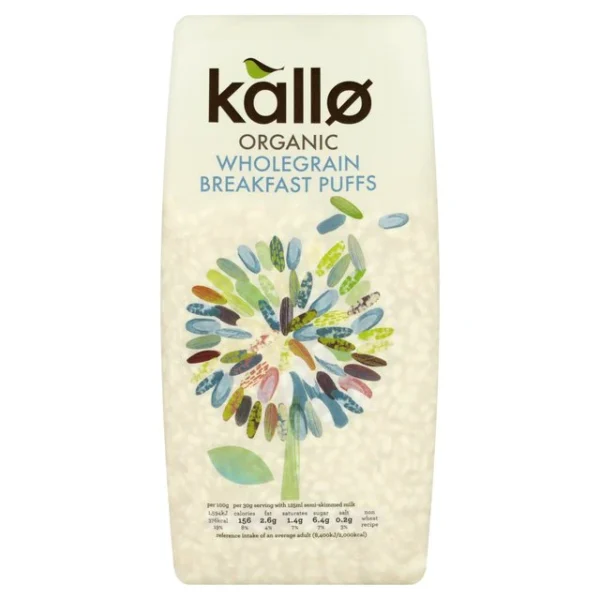 Kallo Gluten Free Organic Wholegrain Breakfast Puffs 225g