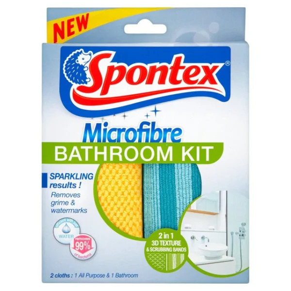 Spontex Microfibre Bathroom Kit 2 per pack