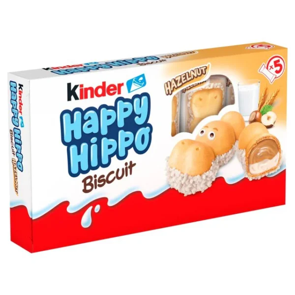 Kinder Happy Hippo Milk & Hazelnut Biscuits 5 per pack