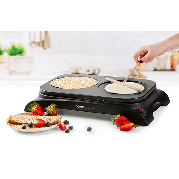 Crêpière double pour 2 crêpes de 18 cm 1000 W DO8715P Domo