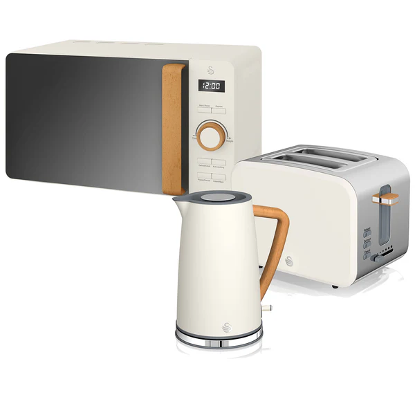 Set petit-déjeuner bouilloire grille-pain micro-ondes 20L Nordic Blanc 2200 Blanc STRP1060WHTNEU