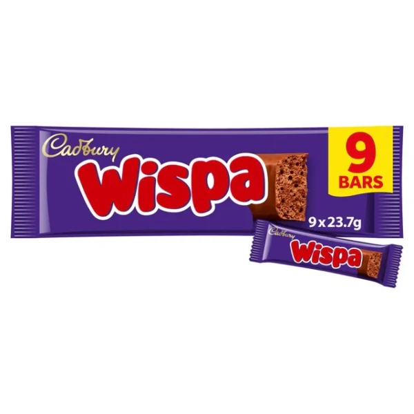 Cadbury Wispa Chocolate Bar Multipack 9 per pack