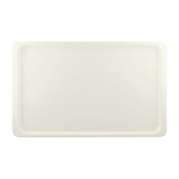 Plateau de service en polyester Roltex Trapèze 500x325mm blanc perle