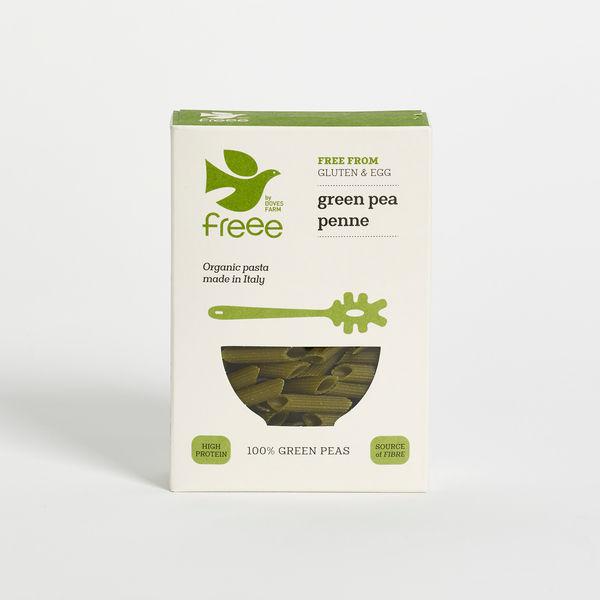 Doves Farm Pâtes penne aux pois verts bio sans gluten, 250 g