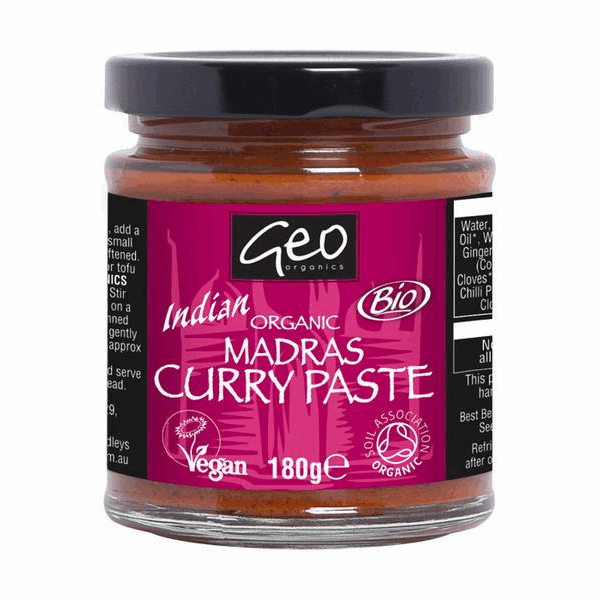 Geo Organics Pâte de Curry de Madras Bio 180g