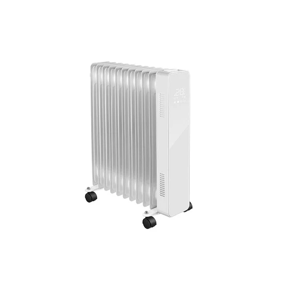 Radiateur à Bain d'huile avec application wifi. écran tactile LED et télécommande 2500W blanc Vendos85