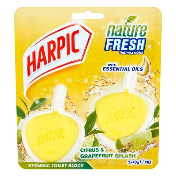 Harpic Active Fresh 6 Rim Block Citrus Toilet Cleaner 2 x 40g