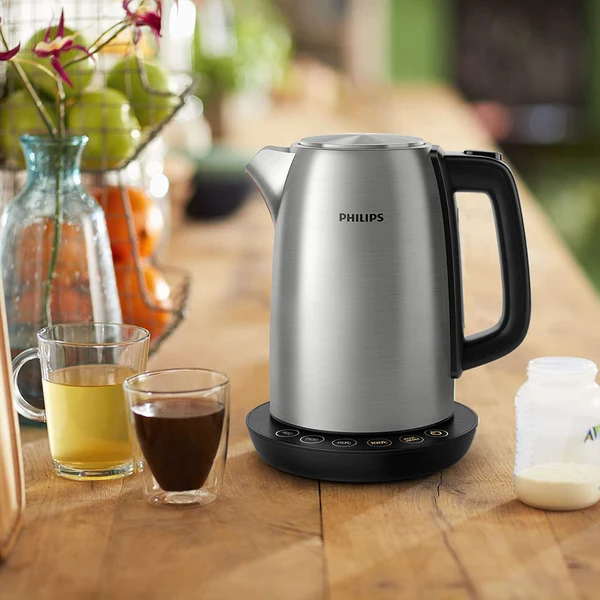 bouilloire électrique de 1,7L avec fonction maintien au chaud 2200W gris noir Philips