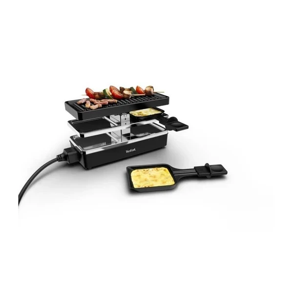 Appareil A Raclette Et Grill, 2 Personnes, Modulable, Prise Intégrée Pour Brancher D'autres Appareils, Plug & Share Re23 Tefal