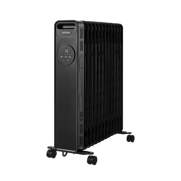 Radiateur Electrique Bain Dhuile 2500w Oceanic - 3 Puissances - Thermostat Electronique - Telecommande - Mobile - Noir Oceanic