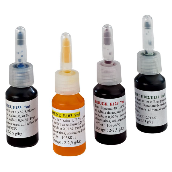 Lot de 4 colorants alimentaires