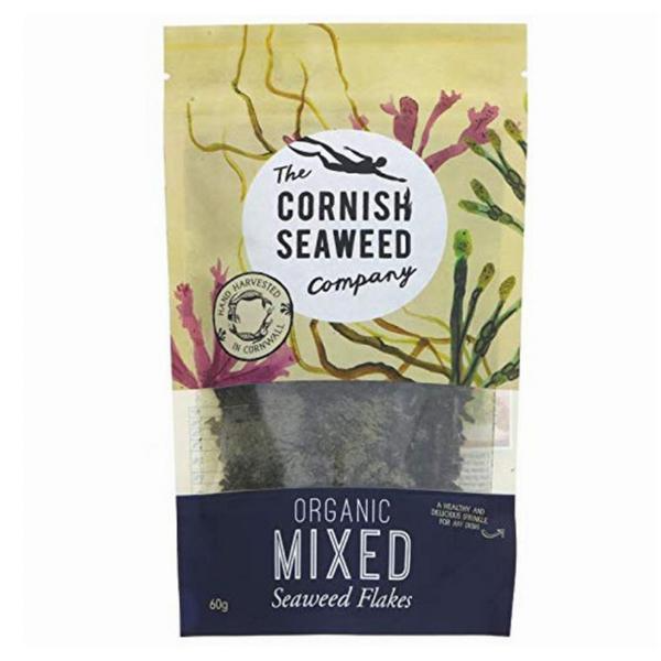 The Cornish Seaweed Company Flocons d'algues mélangées biologiques Vegan, 60 g