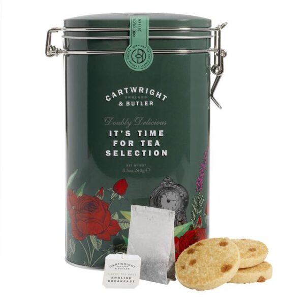 Cartwright & Butler Salted Caramel Shortbread & English Breakfast Tea Tin 240g