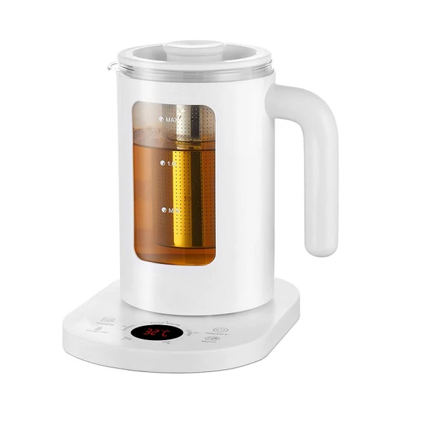 Bouilloire Electrique Temperature Reglable de 1,5L blanc Vendos85