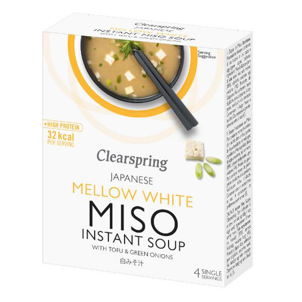 Clearspring Instant Soup Miso Mellow White with Tofu Vegan 4x10g