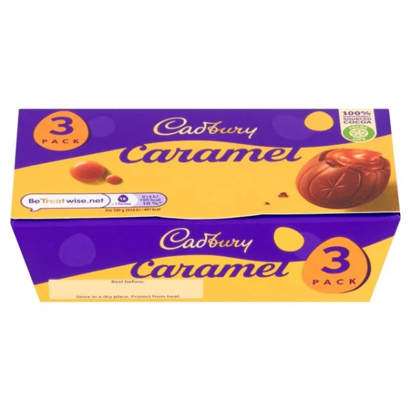 Cadbury Caramel Chocolate Easter Eggs 3 Per Pack