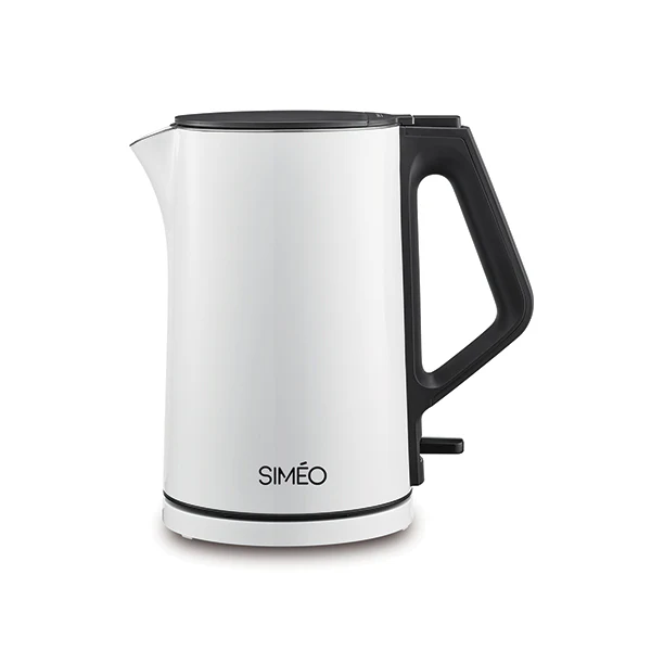 Bouilloire électrique double paroi 1,4 L 2000 W blanche Simeo
