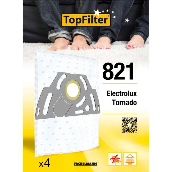 Lot de 4 sacs aspirateur pour Tornado et Electrolux Premium TopFilter