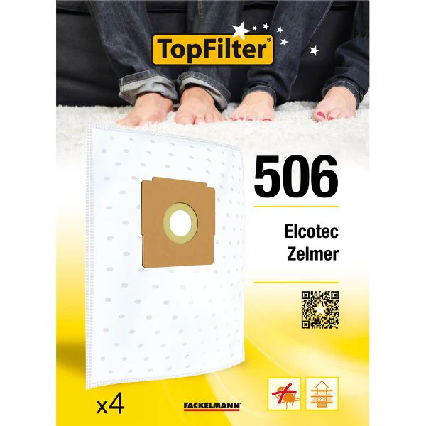 Lot de 4 sacs aspirateur pour Zelmer et Elcotec Premium TopFilter
