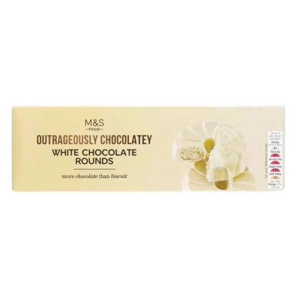 M&S Outrageously Chocolatey White Chocolate Rounds 200g