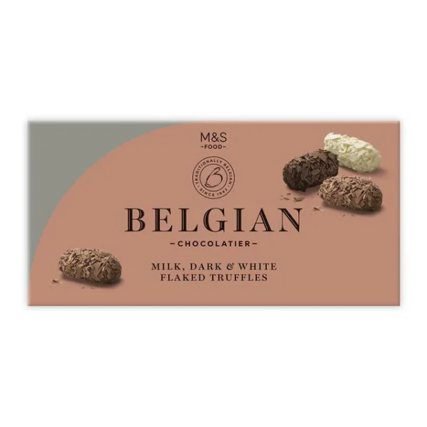 M&S Belgian Milk, Dark & White Chocolate Truffles 200g