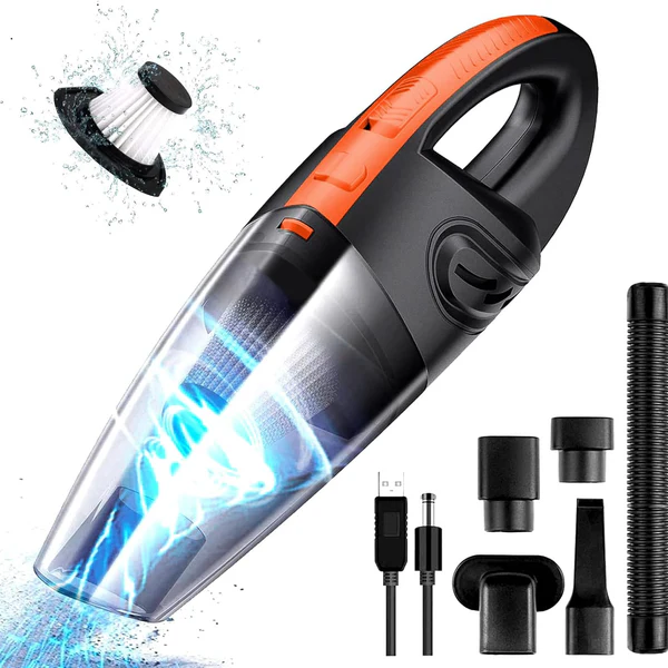 Aspirateur de table sans fil rechargeable 2200PA orange noir Vendos85