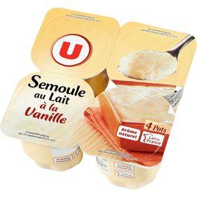 Semoule au lait à la vanille U, 4x115g