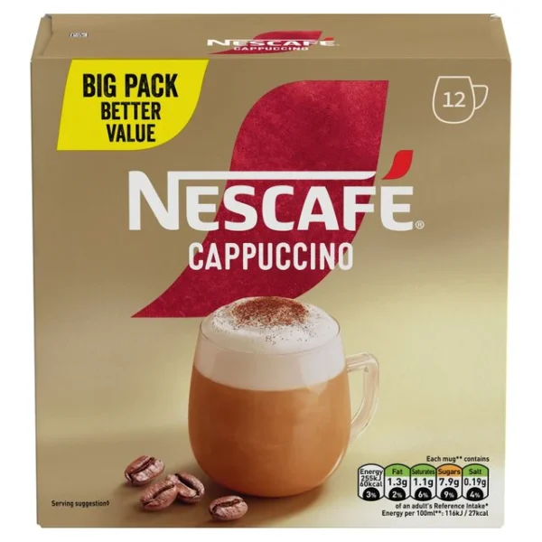 Nescafe Cappuccino Instant Coffee 12 per pack