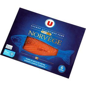 Saumon atlantique fumé Norvège U, 6 tranches, 225g